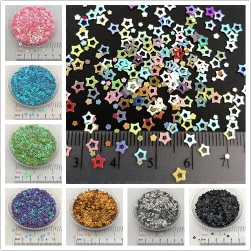 3mm Hollow Star S Shape PVC loose Sequins Glitter Paillettes for Nail Art Manicure, wedding Confetti,Accessories for Ornament/Cr