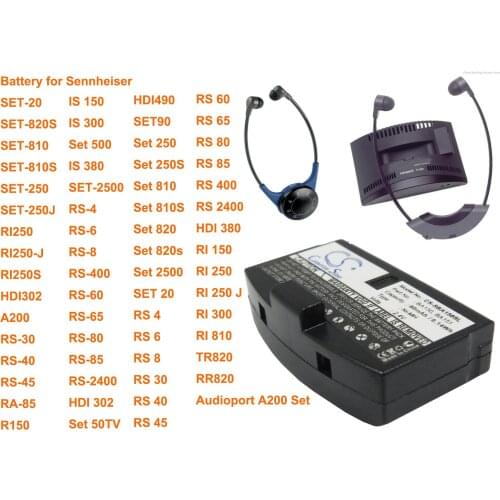 Cameron Sino Battery BA150, BA151 for Sennheiser A200, HDI302, HDI380,HDI490,IS 150,IS 300,IS 380, R150, RI 150,RI 250 ,RI250S
