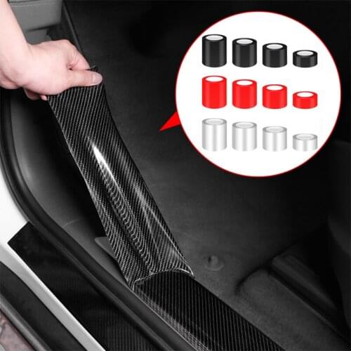 Car Sticker Carbon Fiber Vinyl 3D Stickers Automobiles Door Trunk Bumper Protector Car Decals Anti Scratch Film Auto Accessories