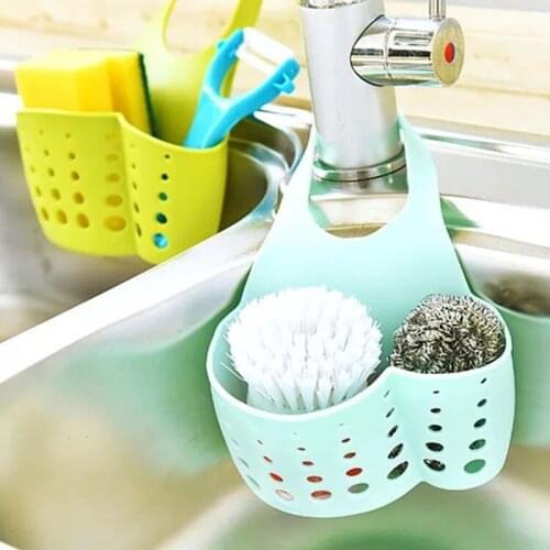 1Pc 3 Coloes Portable Basket Home Kitchen Hanging Drain Basket Bag Bath Storage Tools Sink Holder Kitchen Accessory