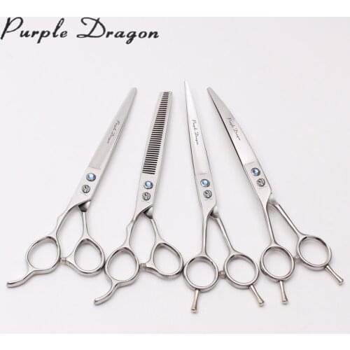 Left-Hand 7" 19.5cm Z4006 Purple Dragon Dogs Cats Grooming Scissors Cutting Scissors Thinning Shears Pets Scissors Set of Tools