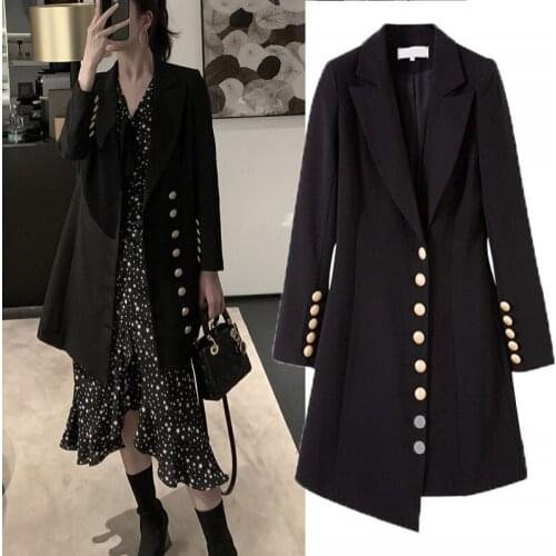 Fashion Leisure Blazers Women Jacket 2020 New Spring Autumn British Style Section Occupation Button Suit Outerwear Female Tops