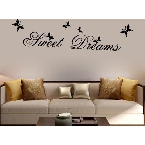 Cartoon Quote sweet dreams Wall Stickers Decorative Sticker Home Decor Decor Living Room Bedroom Removable Art Decals