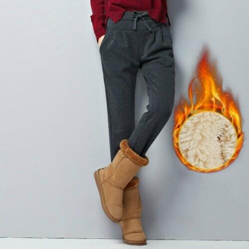 2020 new plus size women winter fleece harem pants warm large size loose woman sweatpants sportswear thermal trousers