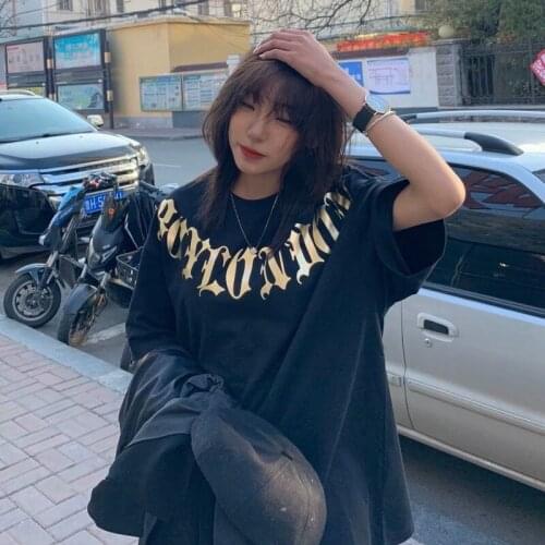 2021 Summer New Short Sleeve T-Shirt Schoolgirl Gothic Style Loose Casual Printed Letter T-Shirt