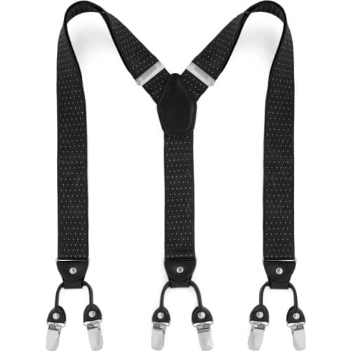 Fashion Classic 3.5cm wide adjustable 6 clips braces suspenders Mens suspenders for Husband/Fathers premium gifts