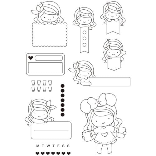 11x16 Girl holding cup TBig ice cream ransparent Clear Stamps Silicone Seals for DIY scrapbooking photo album Card Making