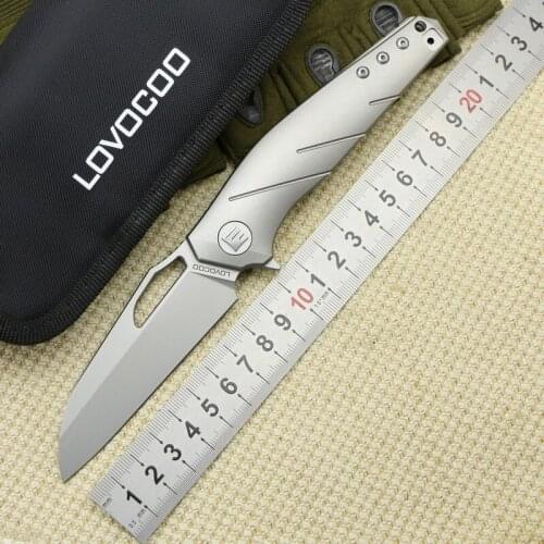 LOVOCOO APOLOGIST flip folding knife S35VN blade titanium handle camping hunting pocket knife outdoor survival tactics EDC tools