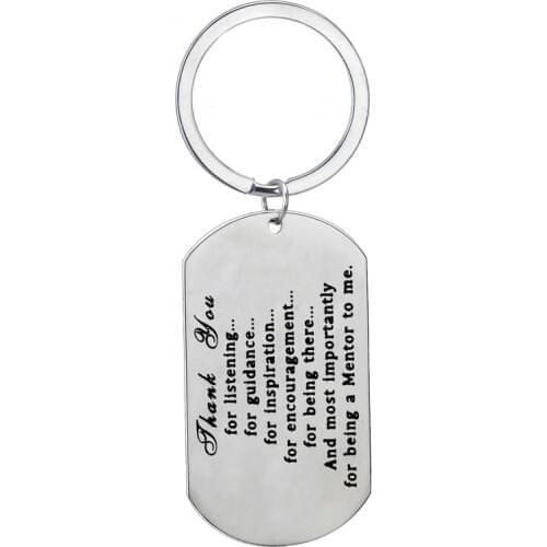 Thank You For Listening For Guidance For Inspiration Keyrings Stainless Steel Dog Tag Pendant Key Ring Dad Keychain Gift Jewelry