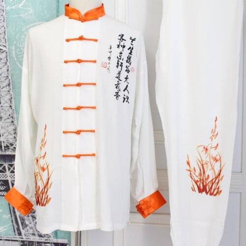 USHINE Martial Arts Woman Cotton Embroidery Chinese Clothes Tang Top KungFu TaiChi Shirt Uniform Blouse Martial Arts Coat