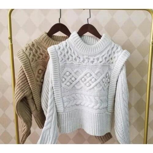 Women Sweater 2019 Autumn and Winter New Cute Thick Needle Twist Knit Vest Wool Female Sweater
