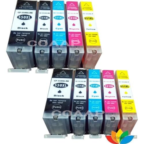 10 Compatible PGI-550 CLI-551 ink cartridge for canon PIXMA MG 5450 5655 6350 6450 6650 7150 7550 Printer