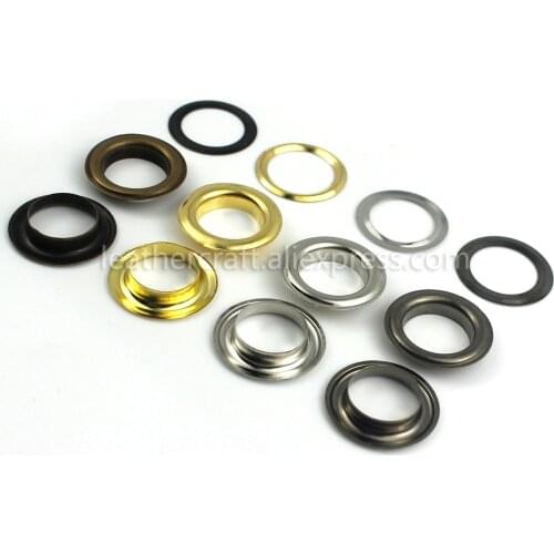100sets 14mm Brass Eyelet with Washer 1200# Leather Craft Repair Grommet Round Eye Rings For Shoes Bag Clothing Leather Belt Hat
