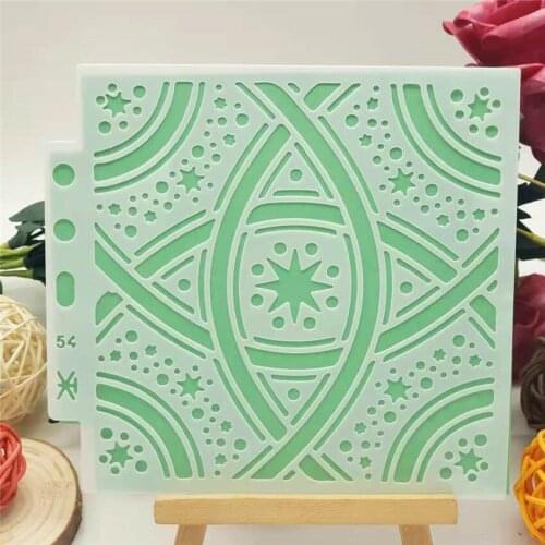 13x14cm Stars Aperture Scrapbook Stencils Spray Plastic Mold Shield DIY Cake Hollow Embellishment Printing Lace Ruler Valentine