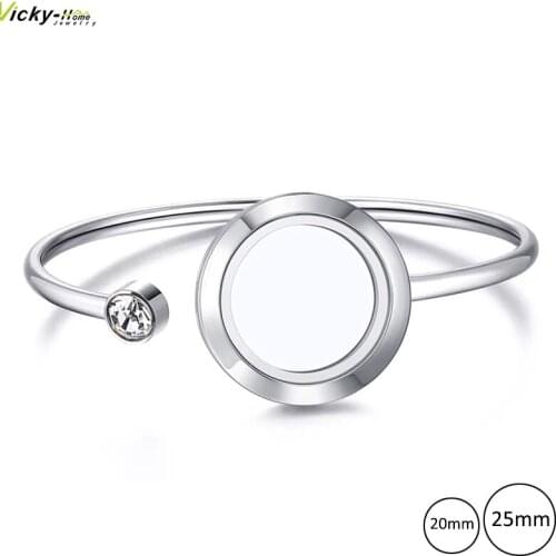 20mm 25mm Magnet Can Wiggle Up and Down Floating Locket Stainless Steel Living Locket Bracelet (Dropship)