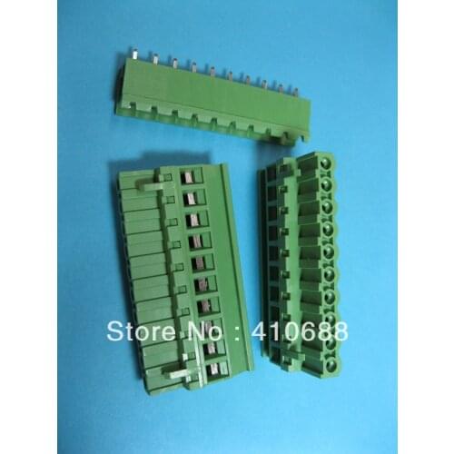 20 Pcs Pluggable Type Straight-pin 10way/pin Pitch 5.08mm 2EDCD-5.08A-2EDCV Screw Terminal Block Connector Green Color HOT Sale