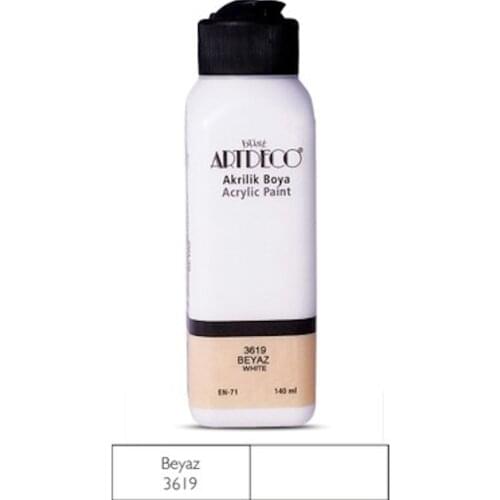 Artdeco Acrylic Paint 140ml White Color and Black Color Shades wood ,paper,glass,plaster,ceramic,art,canvas paint
