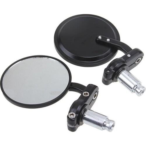 Free shipping 7/8" Handlebar Universal Motorcycle Aluminum Black Rearview Bar End Side Mirror Street Sports Bike Chopper Cruiser