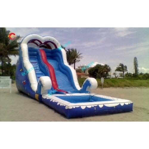 Free shipping to sea port!7x3.5m/23x11.5ft inflatable slides,carnival party rent inflatable wave water slides for kids