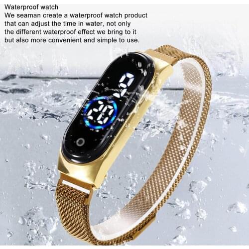 Led Screen Magnet Buckle Strap Casual Fashion Waterproof Electronic Couple Watch Luxury Brand Digital Watches For Men Women