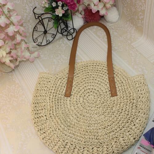 Duzeala Round Straw Beach Bag
