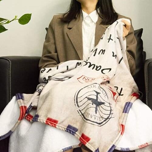 Flannel Blanket Letter Printed Quilts Print Keep Warm Soft Child Blanket Home Textiles Dreamlike Thanksgiving Birthday Present