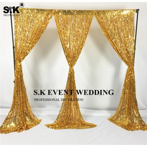 280x280cm Sequin Backdrop Curtain Wall Stage Background Photo Booth For Wedding Banquet Event Decoration