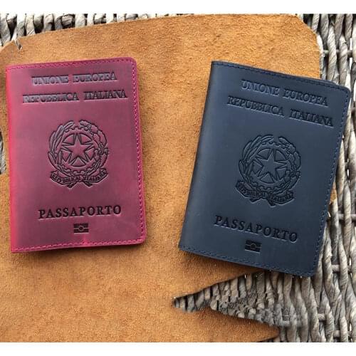 Genuine Leather Italy Passport Cover Funda Porta capa passaporto Business Unisex Durable Italian Passport Holder portapassaport