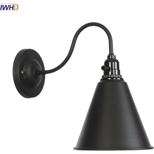 IWHD Iron Switch LED Wall Lamp Edison Nordic Wandlamp Loft Vintage Industrial Wall Light Home Lighting Applique Murale Luminaire