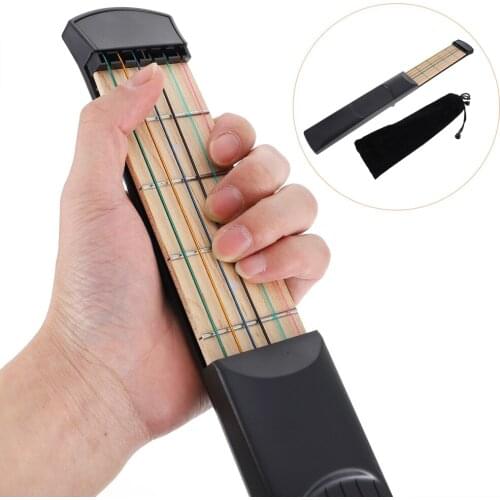 Pocket Guitar 6 String Fingerboard Portable Guitar Acoustic Practice Tool