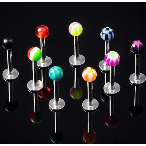 10pcs Acrylic Body Jewelry Lip Piercing Labret Rings stainless steel Ear Cartilage Tragus Helix Stud Women Ear Piercings Jewelry