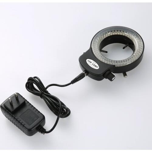 Adjustable 6500K 144 LED Ring Light illuminator Lamp For Industry Stereo Microscope Lens Camera Magnifier 110V-240V Adapter