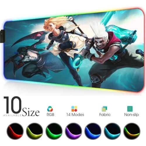LOL RGB Mouse Pad PC Gamer Accessories Life Large LED MousePad XL Gaming Desk Mats with Backlit league of legends Rubber mat