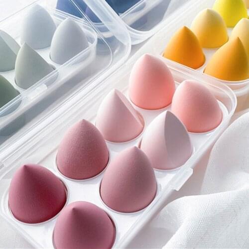 Beauty Egg Face Makeup Sponge Soft Do Not Eat Powder Makeup Egg Round Face Ball Sponge Wet and Dry Storage Box Cosmetic Tools