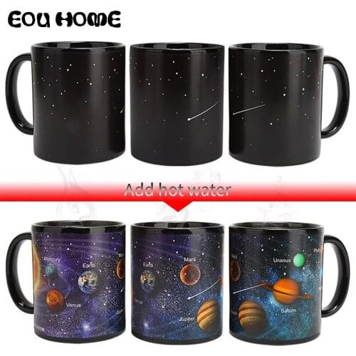 Creative Ceramic Mugs Star Solar System Changing Color Mug Milk Coffee Mug Friends Gifts Student Breakfast Discoloration Cup