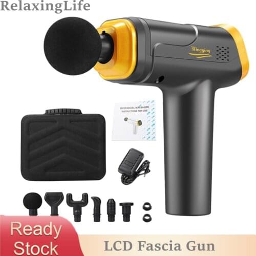 RelaxingLife LCD Massage Gun Deep Tissue Percussion Muscle Massager For Pain Relief Fascia Gun Electric Body Massager