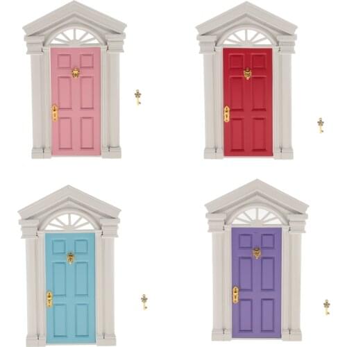 1:12th Dollhouse Miniature Furniture Wooden European-style Villa Exterior Doors