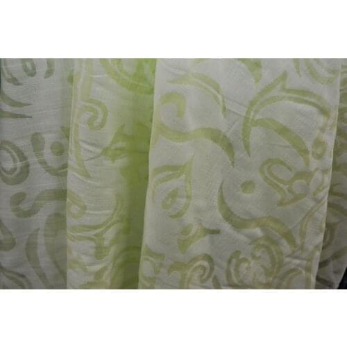 Fashion fabrics (cotton) pea-green hollow-out burnt-out gauze cloth/short sleeve shirt dress / 1 m