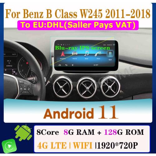 12.3" 8Core 8+64G Andriod 10 Car Multimedia Player GPS Radio for Benz A class W176 ,CLA class C117 / X156, NTG 4.5/5.0 2013-2018