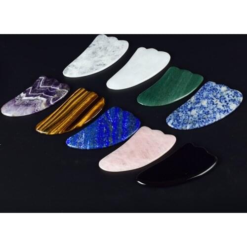 Natural Stone Rose Quartz Gua Sha Tool Face Neck Eye Massage Health Care Skin Detox Lifting Amethyst Crystal Healing Massager