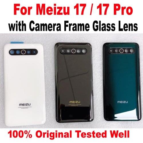 Original Best Battery Back Cover Housing Door Rear Case with Camera Frame Glass Lens + Adhesive tape Lid For Meizu 17 / 17 Pro