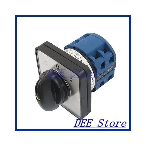 AC 660V 20A 1-0-2 Latching 8 Terminal Cam Combination Changeover Switch