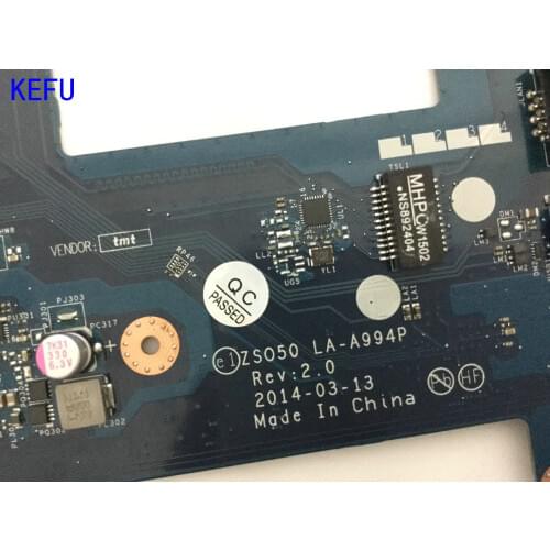 KEFU stock,100% NEW , ZSO50 LA-A994P 787810-001 Laptop motherboard for HP 250 G3 NOTEBOOK PC onboard PROCESSOR N2840 /N3540