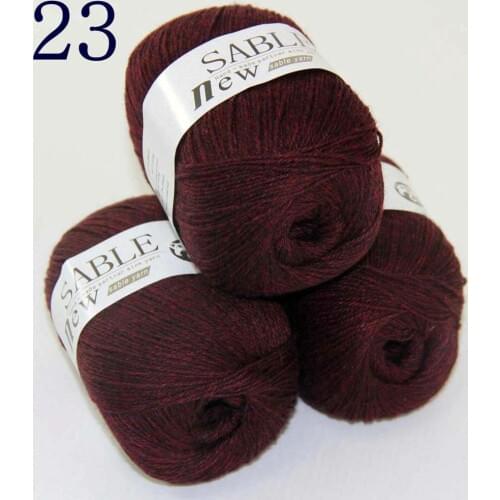 Sale Super Soft Pure 3X50gr Sable Cashmere Wrap Shawls Hand Knitting Wool Crochet Yarn Wine 243-23-3
