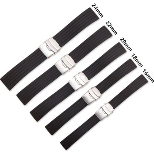 20mm 22mm 24mm Silicone Watch Strap Suitable For Smart Watch Bracelet Sports Waterproof Strap Cinturino Per Orologio In Silicone