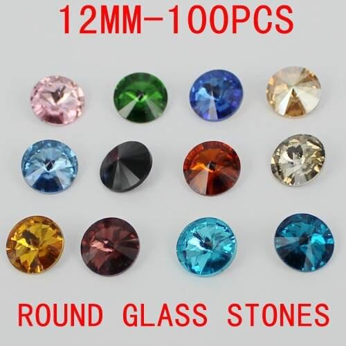 Glass Beads 12mm 100pcs 1122 Rivoli Silver Shade Crystal Stones Great For Crafts Shoes Dresses Diy Decorations