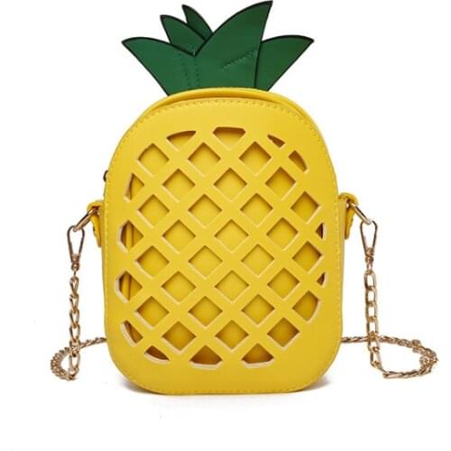 Cute Toddler Baby Pineapple Messenger Bag Children Kids Girls Princess Shoulder Bag Handbag Solid Princess Coin Purses