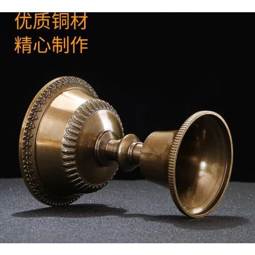 Tibetan Buddhist Supplies Imitation Nepal Copper Glossy Patina Long Light Lamp Butter Holder
