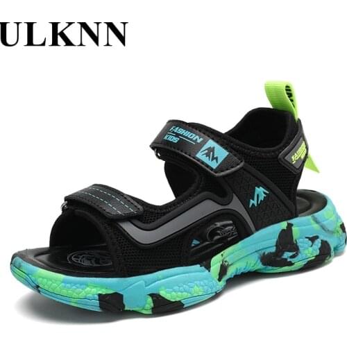 ULKNN 2021 Spring Childrens Sandals Summer New Breathable Sports Sandals Kids Beach Shoes Comfortable Footwears For Boys 29-40