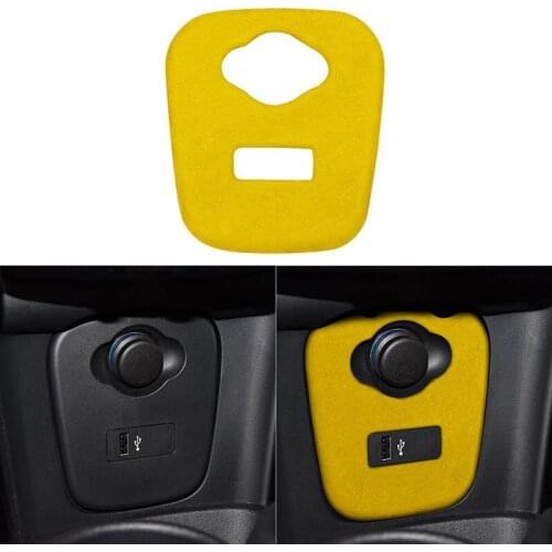 Suede Car Interior USB Cigarette Lighter Panel Decoration Cover Sticker for Mini Cooper F55 F56 F57 2014-2020 Car Accessories